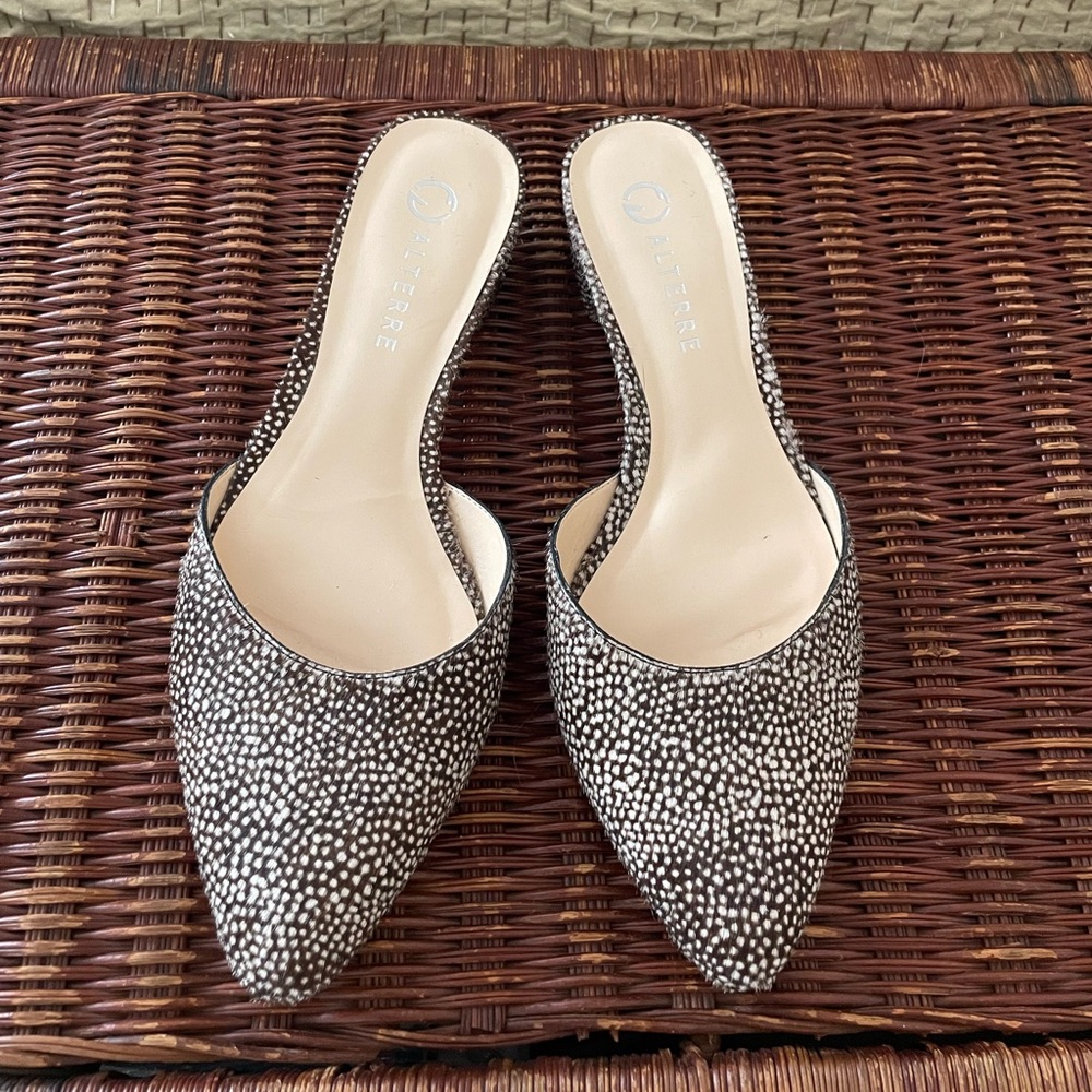 Alterre Animal Print Black and White Women's Mules